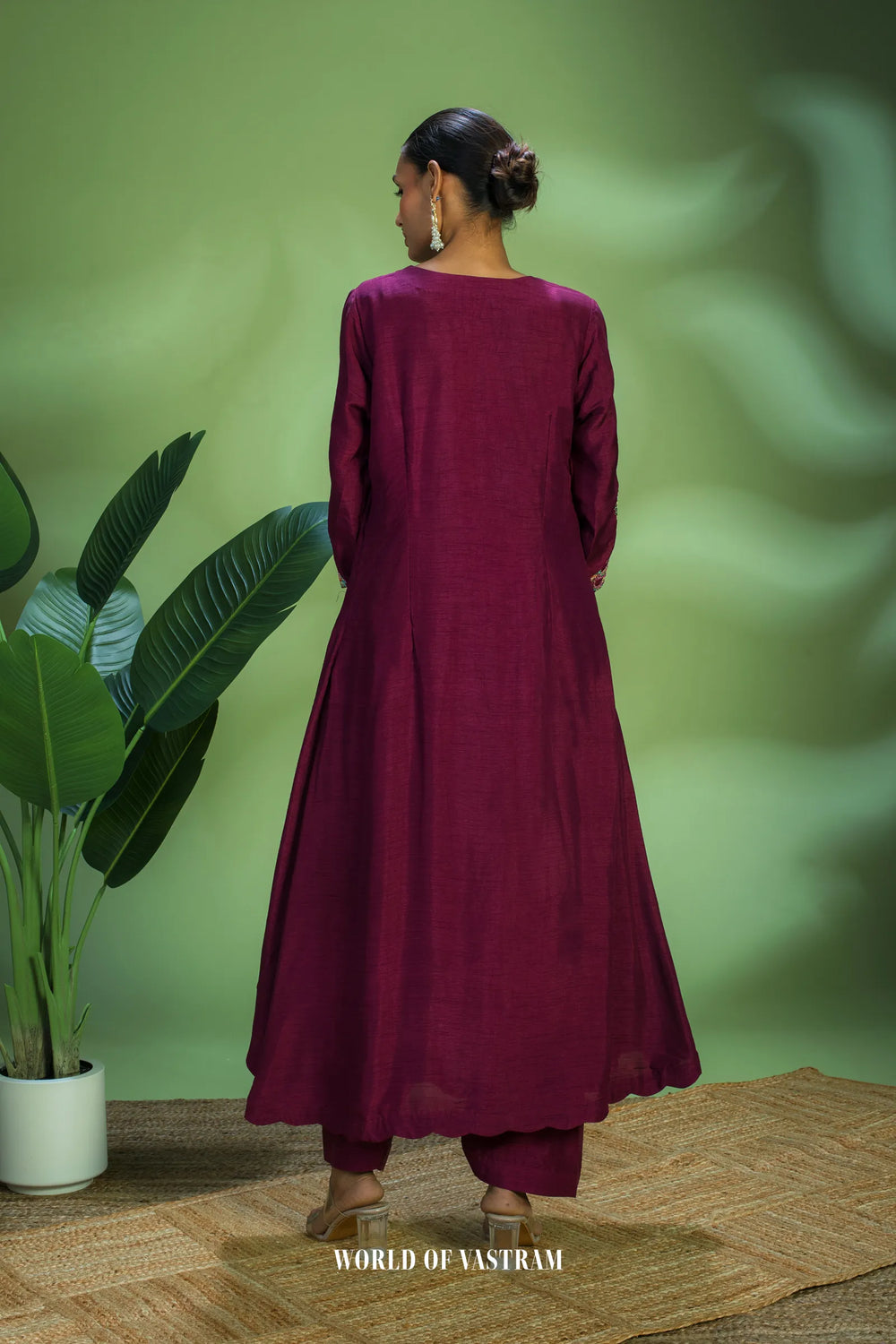 Wine multicolour suit set
