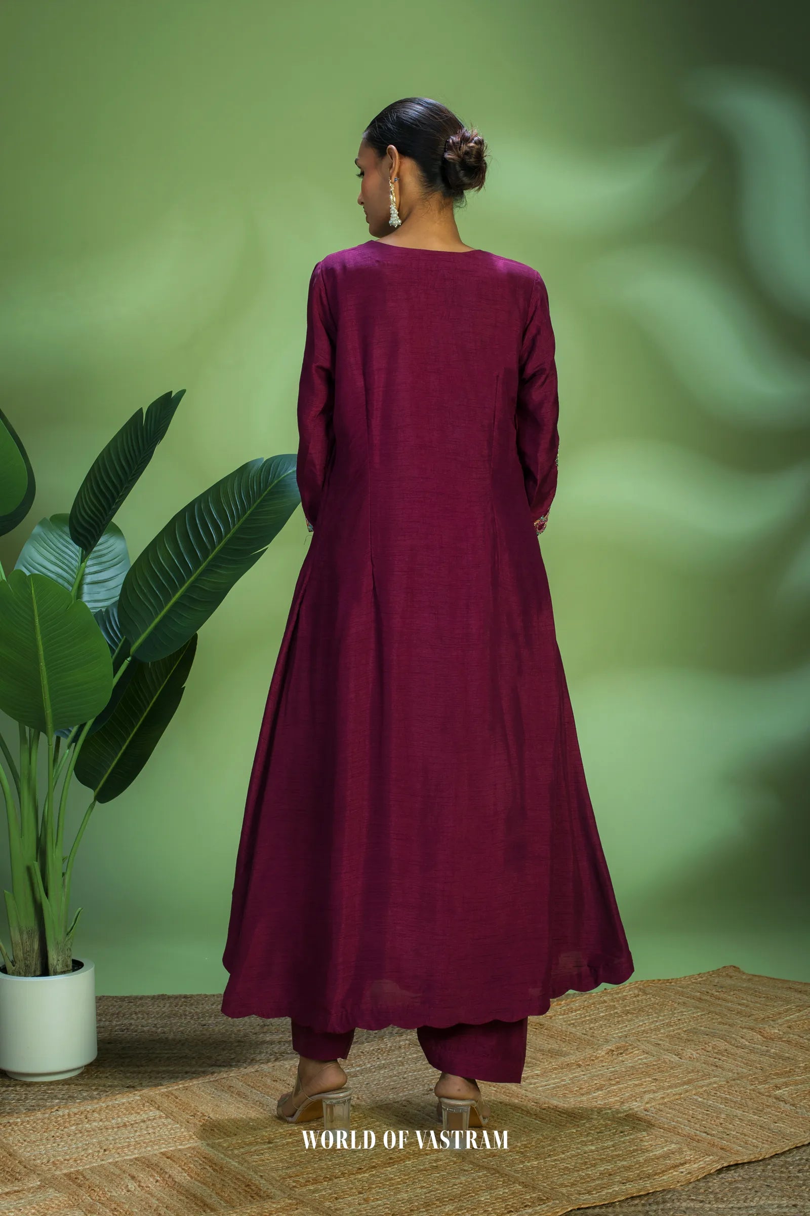 Wine multicolour suit set