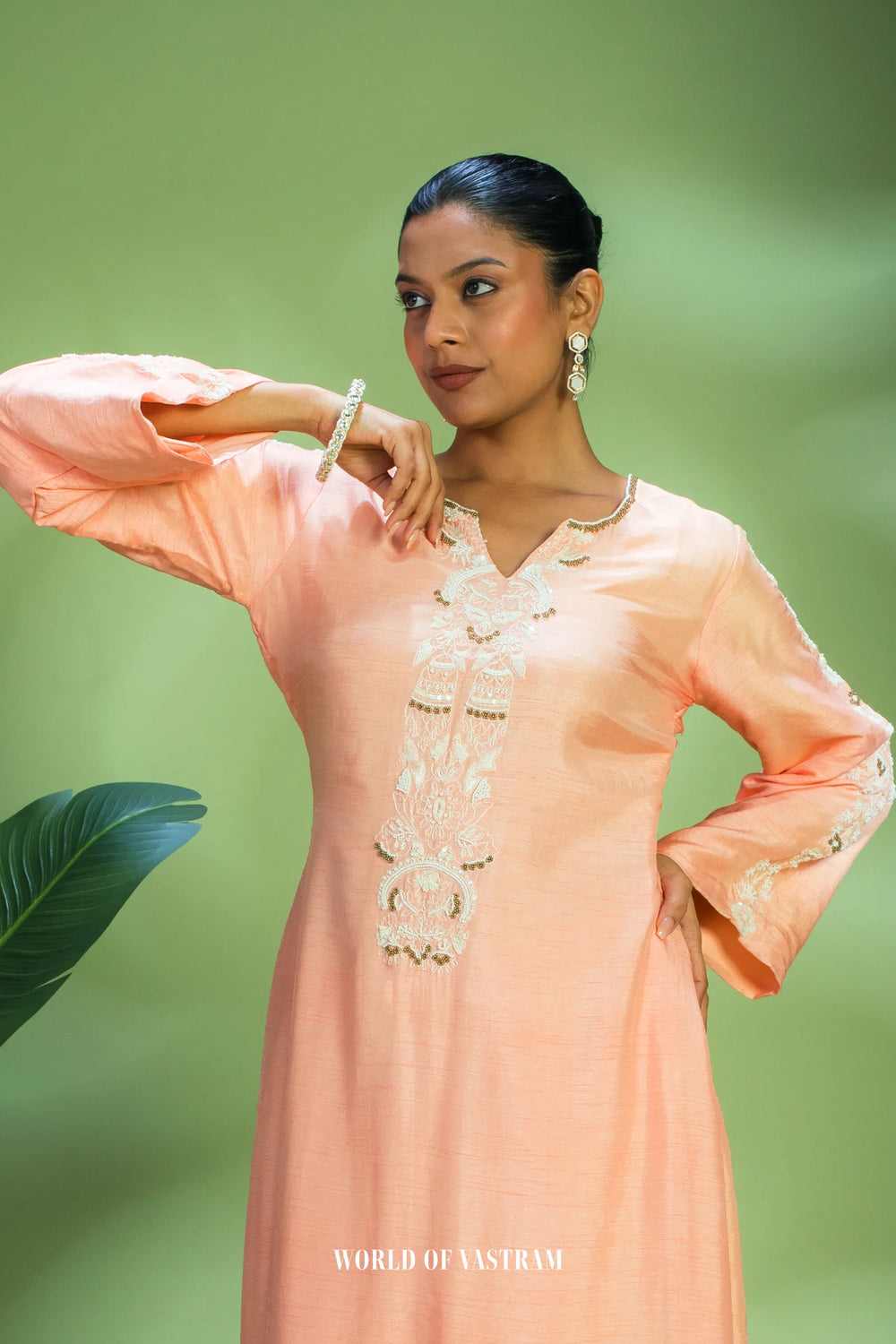 Peach Bloom Kurta Set