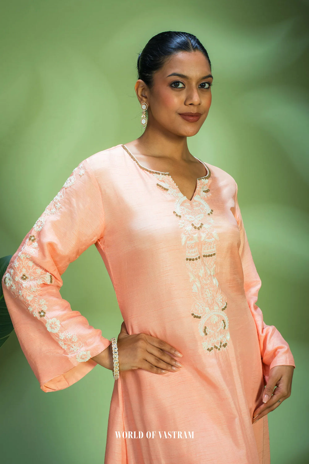 Peach Bloom Kurta Set