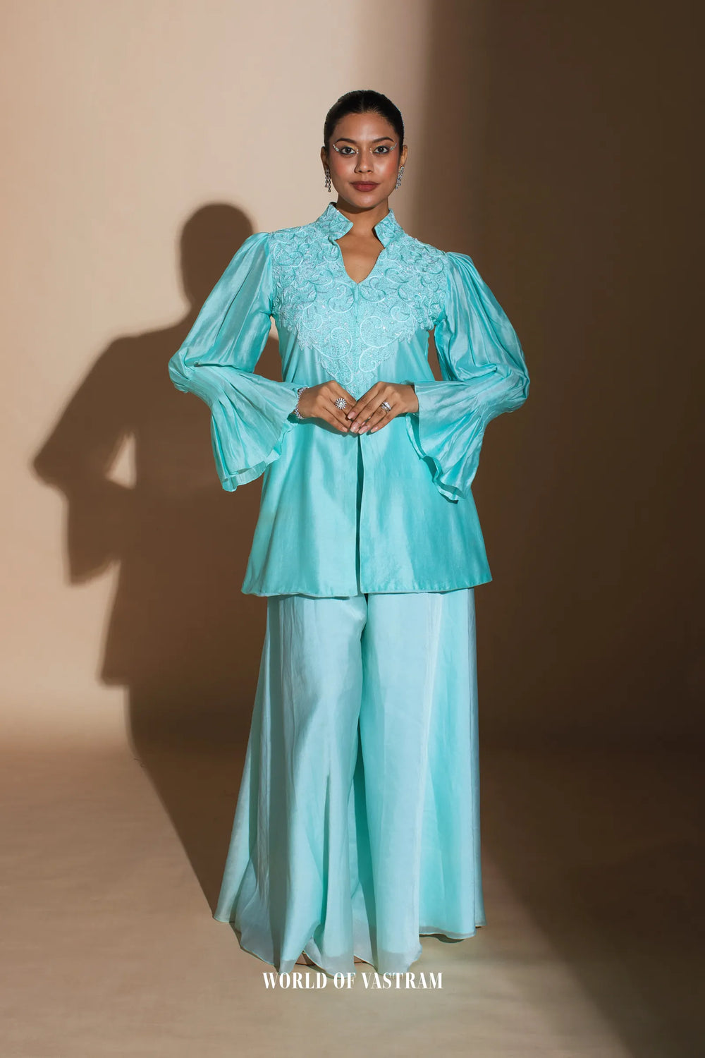 Aqua Blue Peplum set