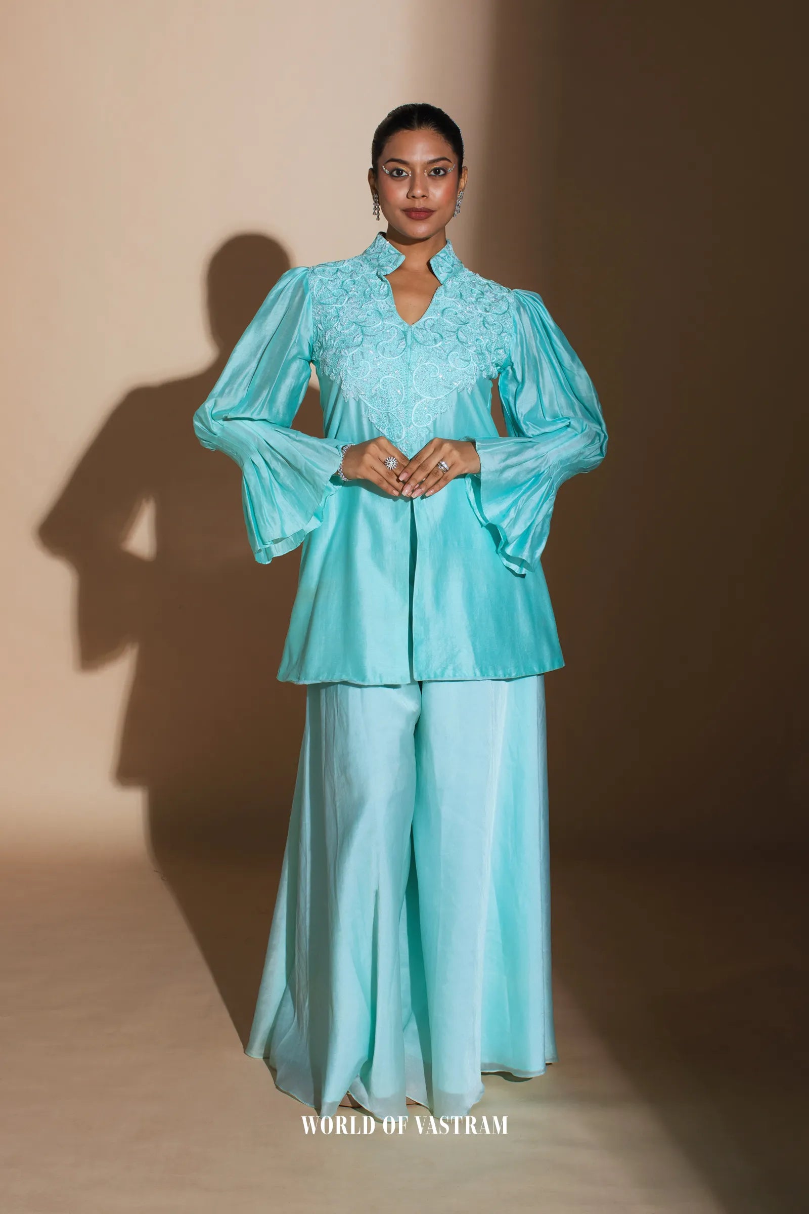 Aqua Blue Peplum set