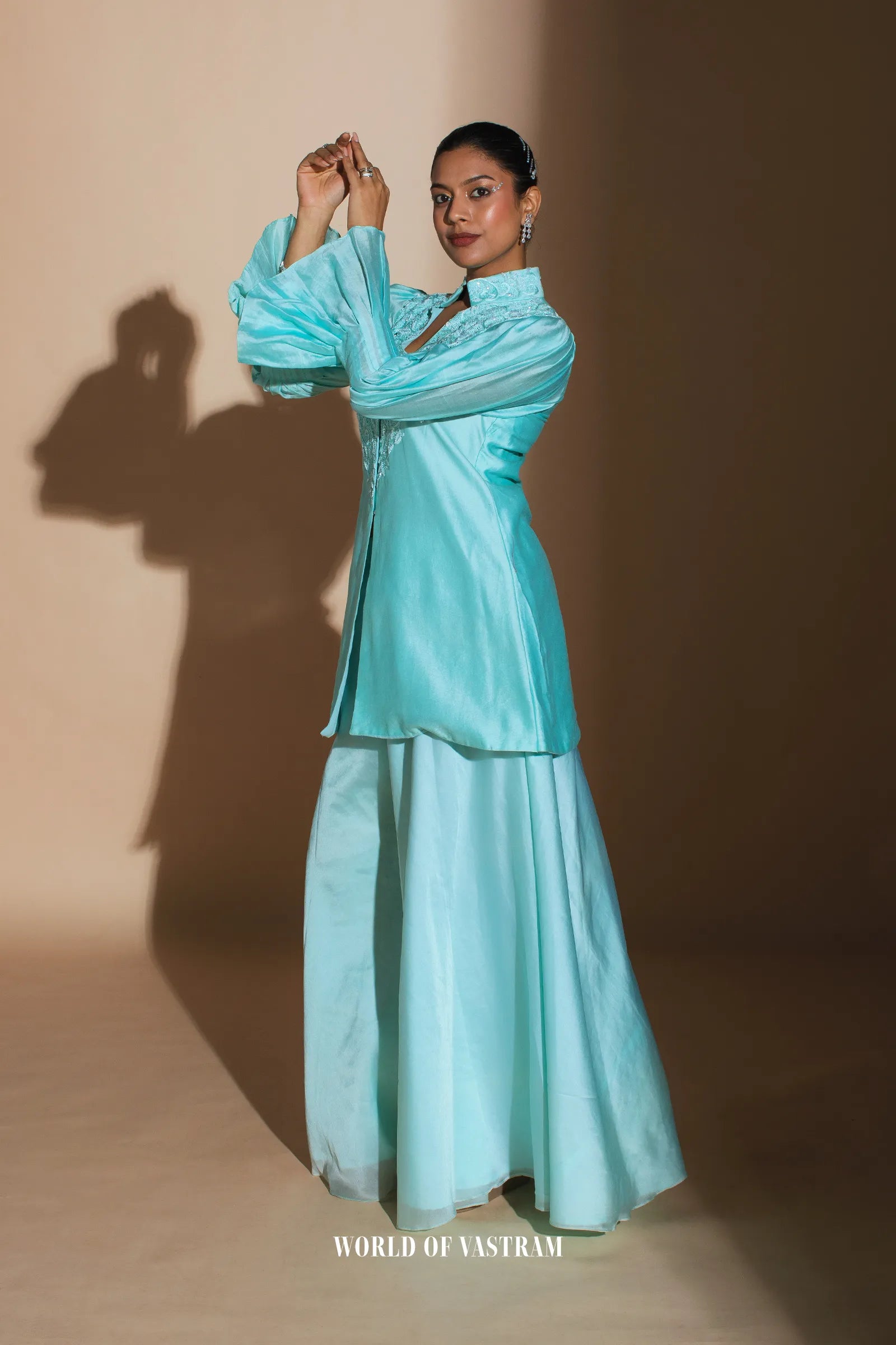 Aqua Blue Peplum set
