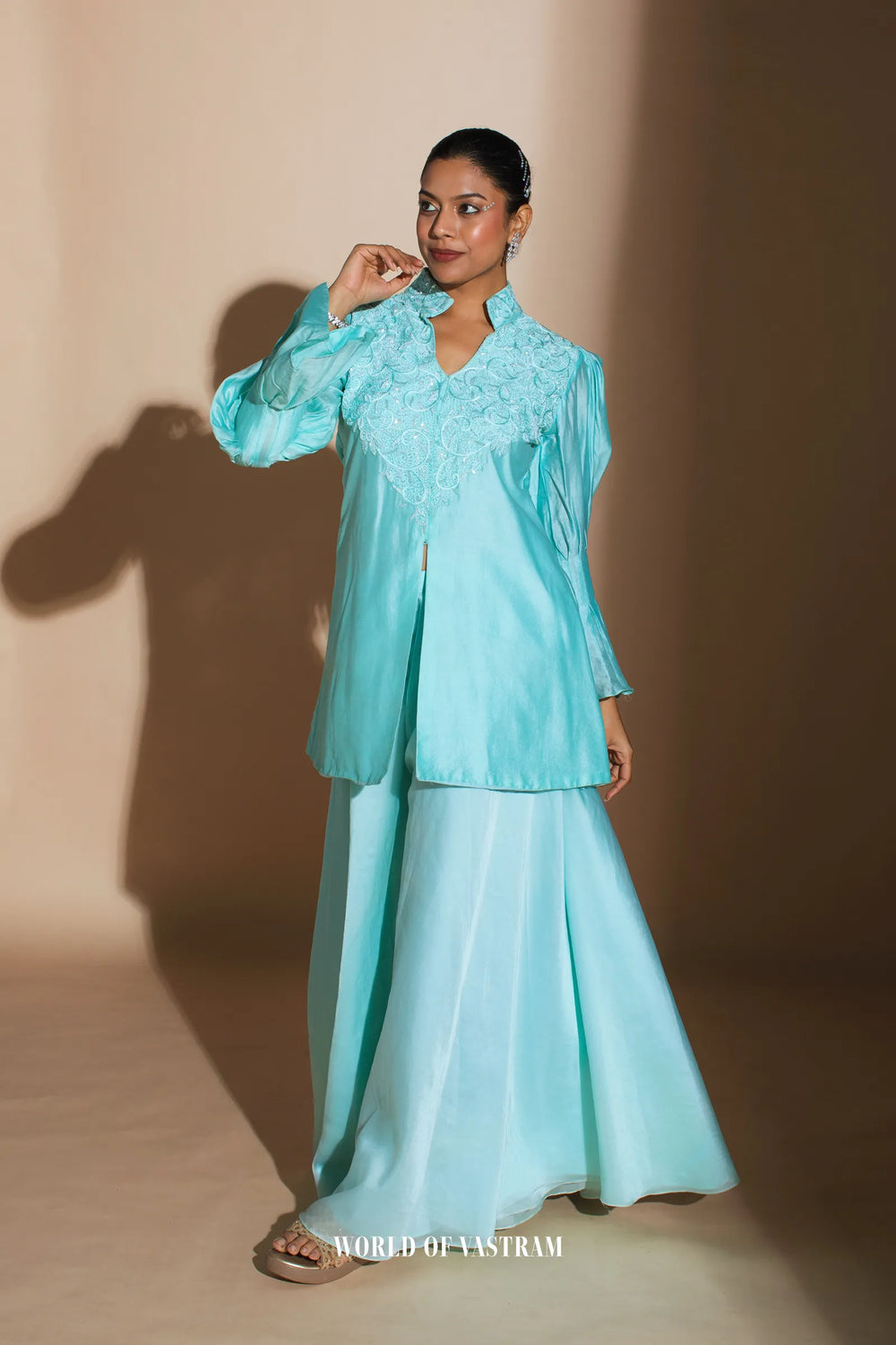 Aqua Blue Peplum set