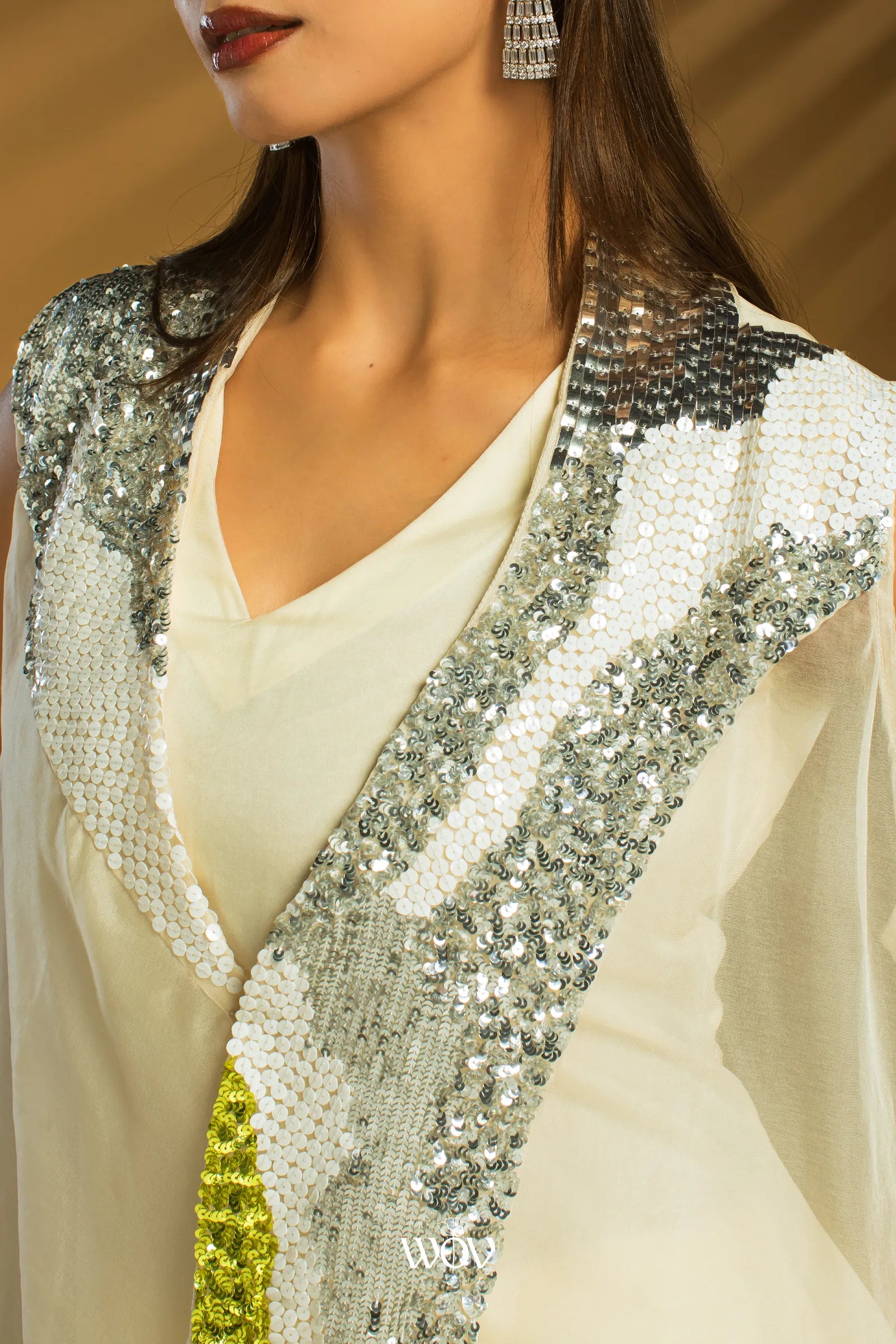 Ivory-white Indo-Western Dress