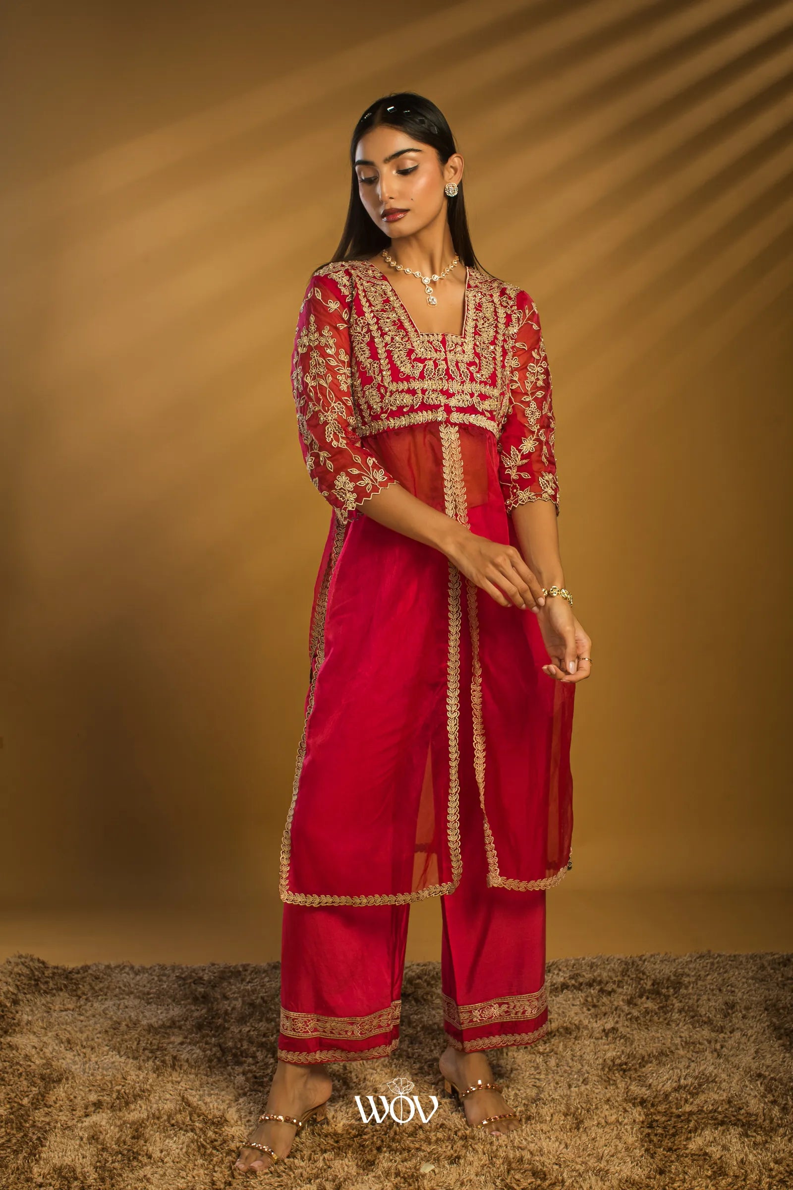 Rich Ruby Red kurta Set