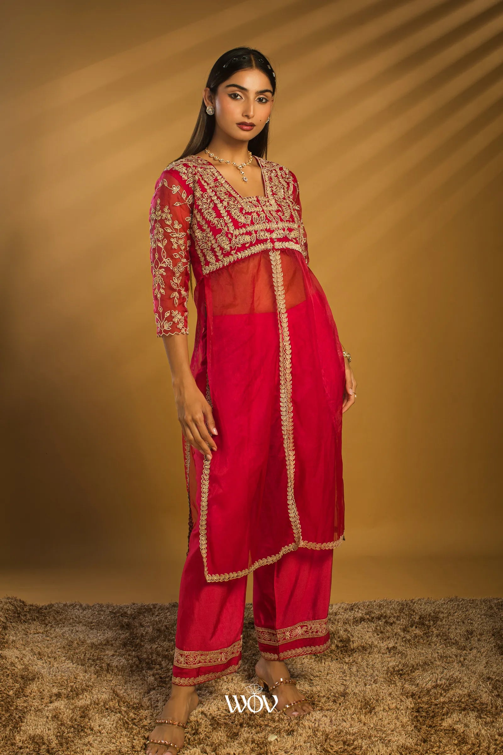 Rich Ruby Red kurta Set