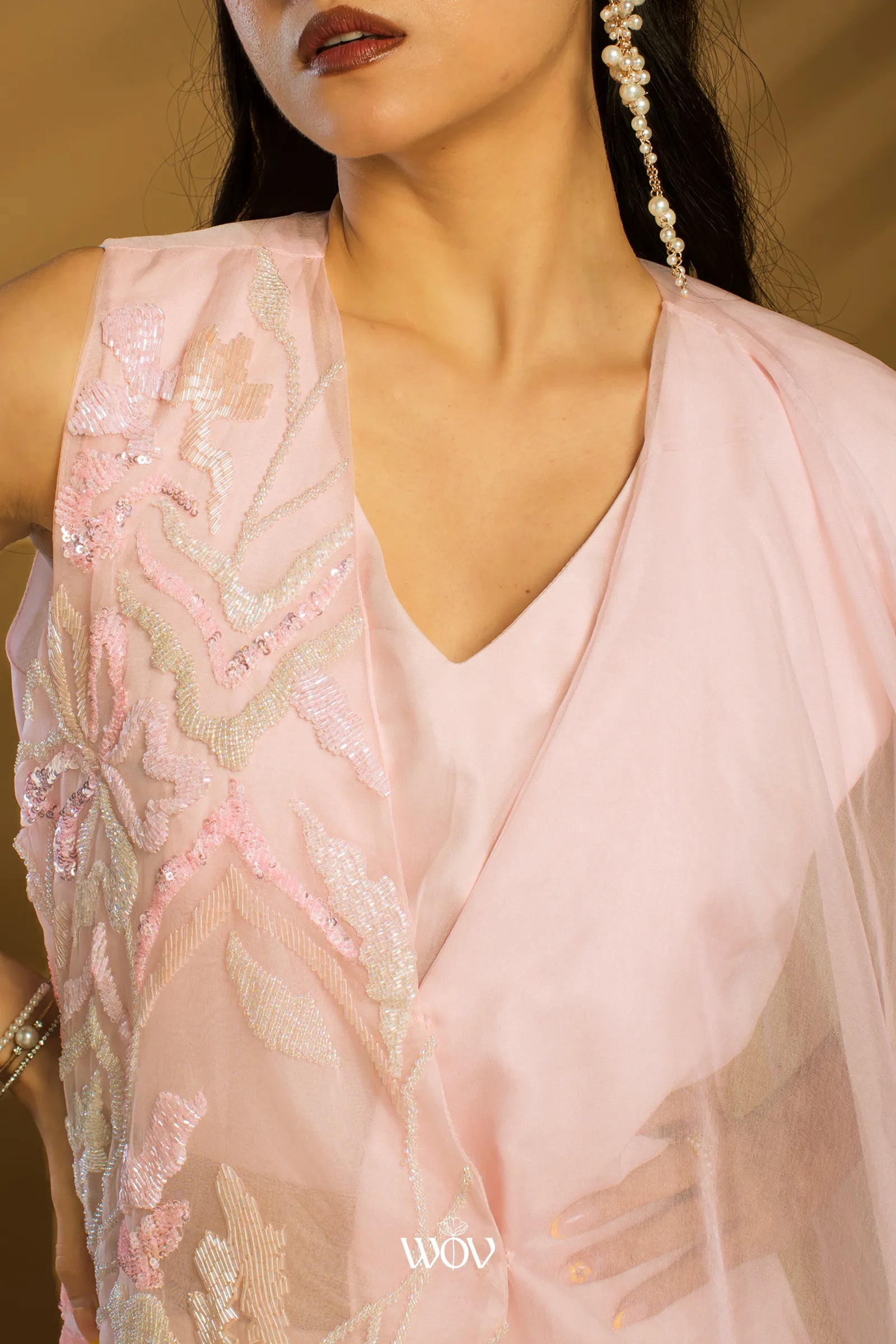 Blush-pink Indo-Western