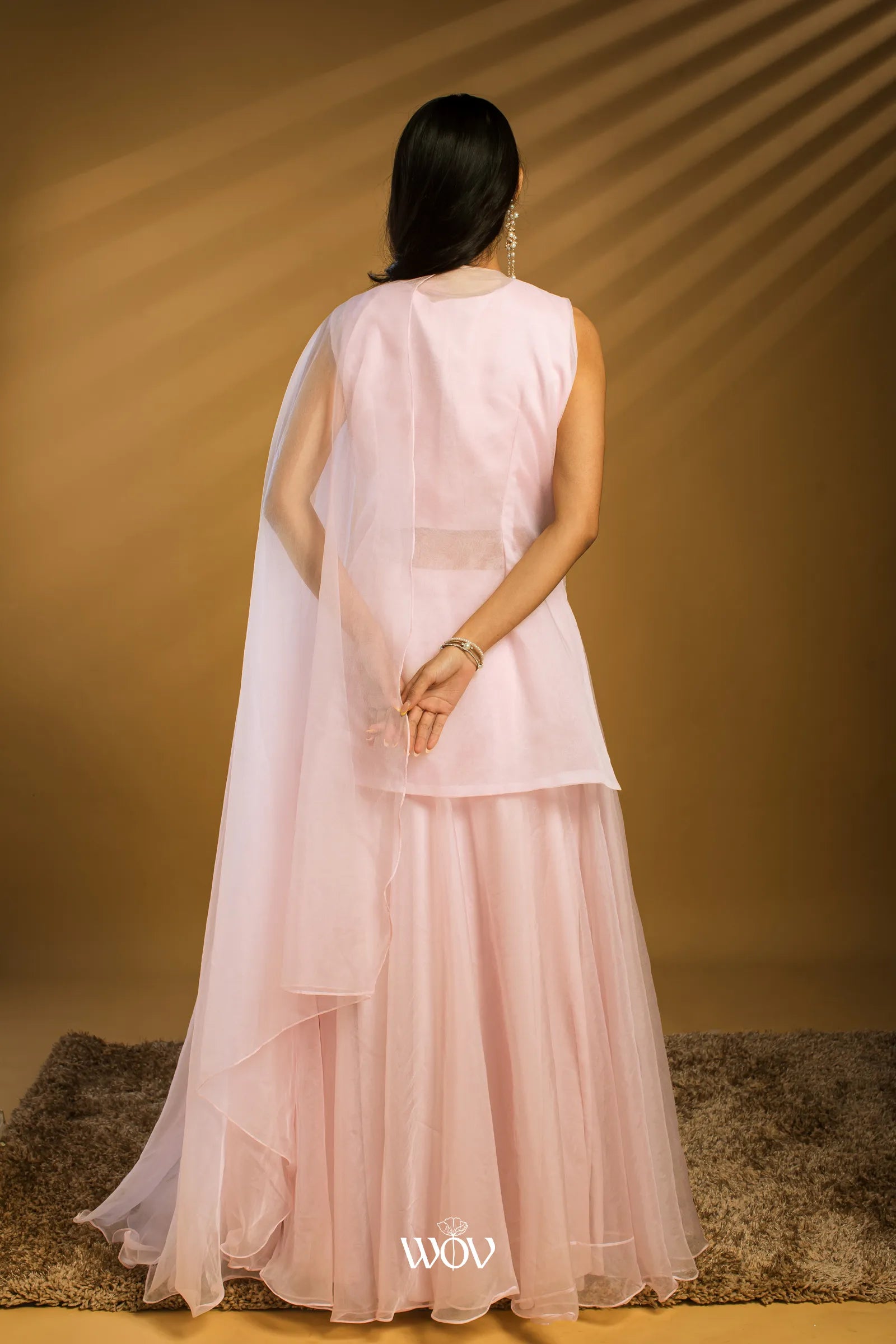 Blush-pink Indo-Western