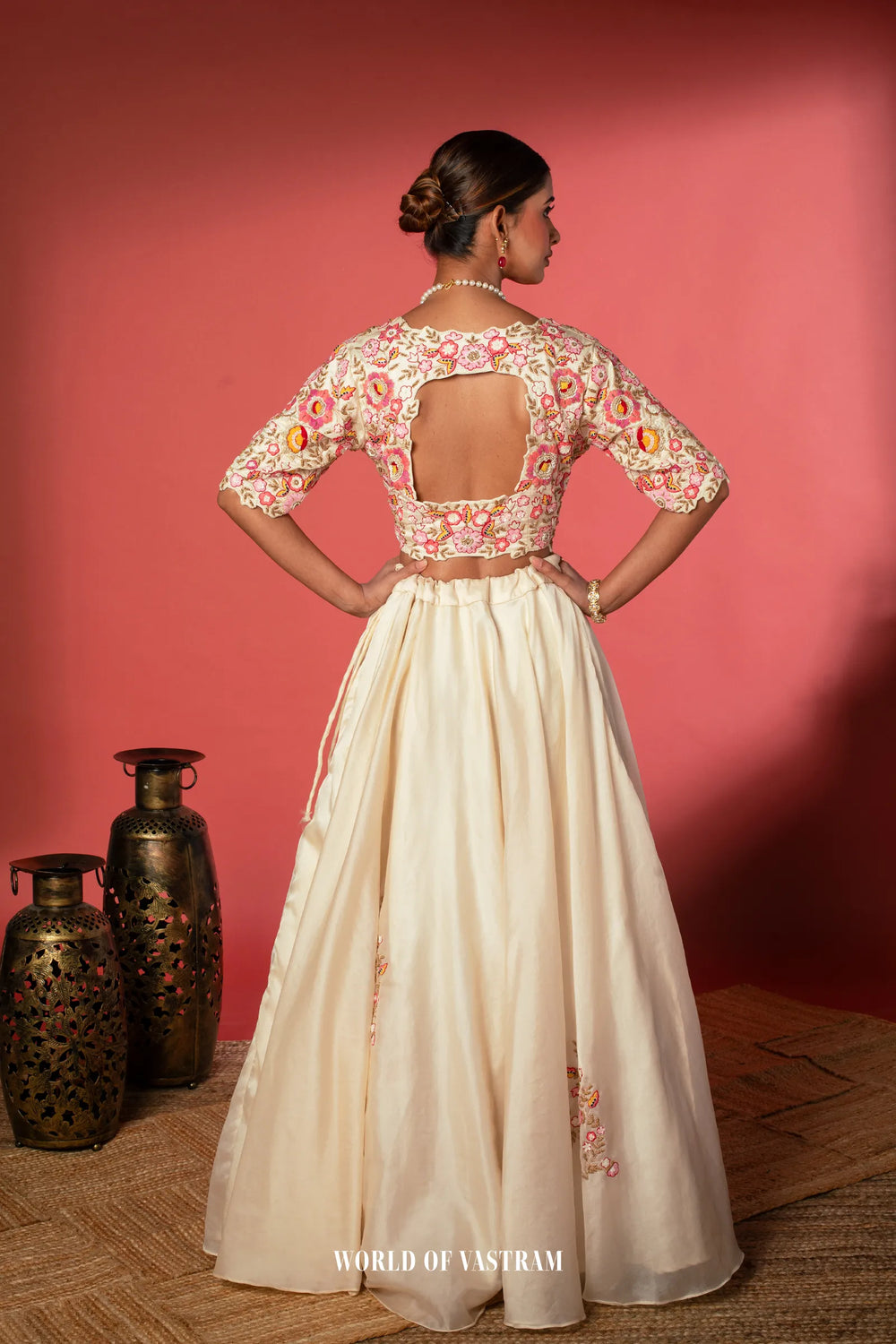 White Flared Lehenga Set