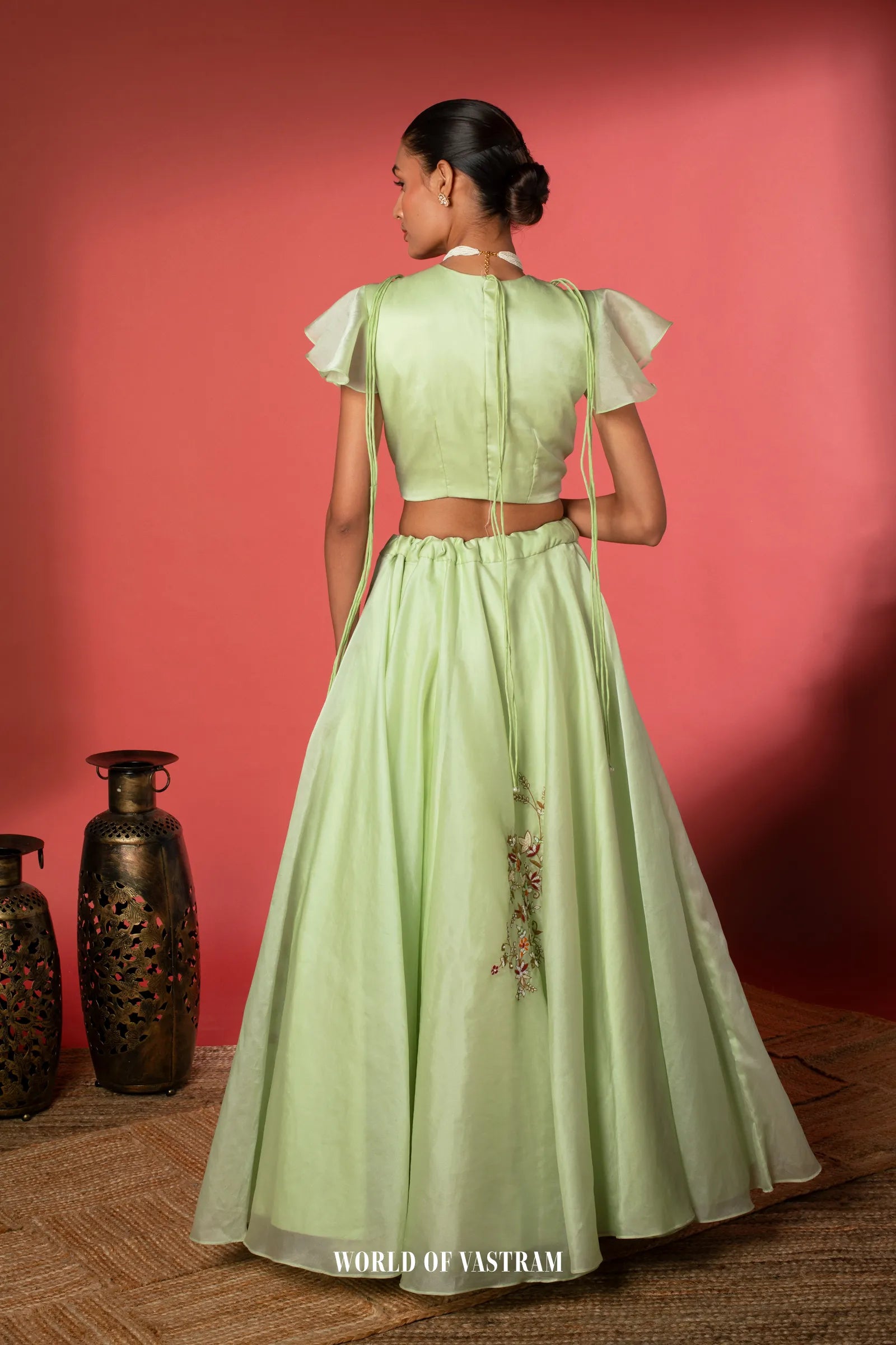 Mint Green Indo Western Lehenga