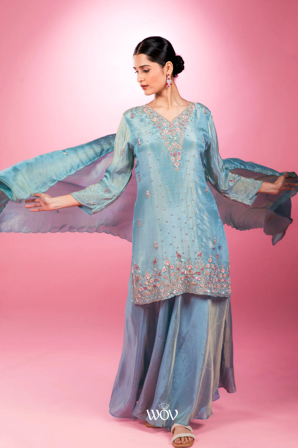 Aqua blue Kurta set