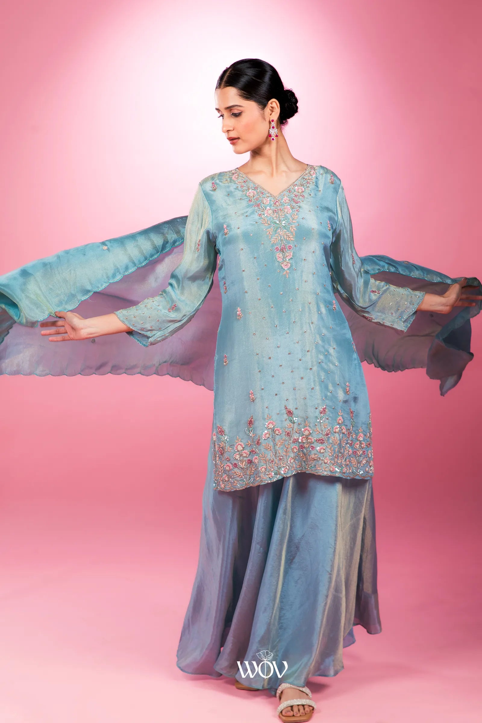 Aqua blue Kurta set