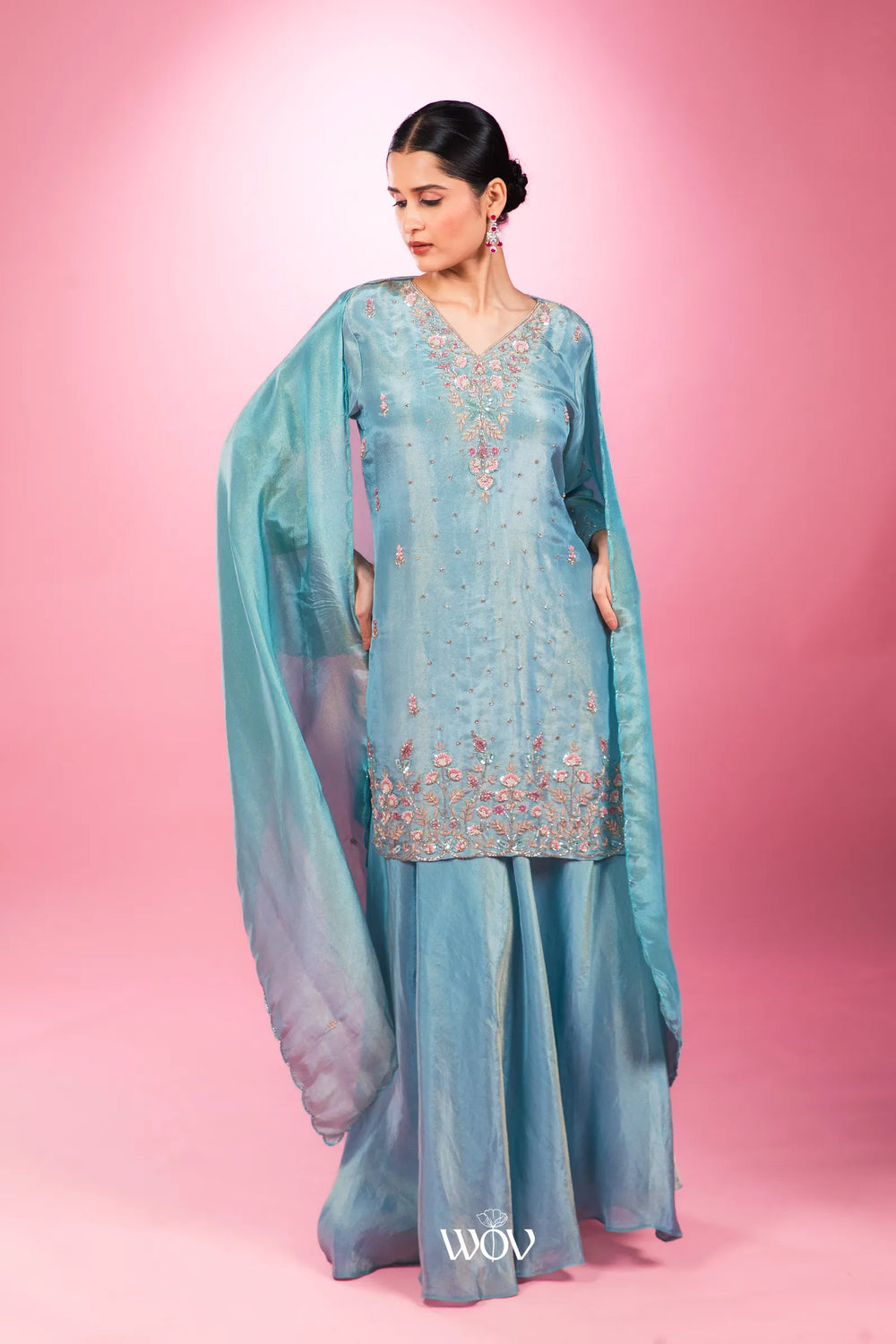 Aqua blue Kurta set