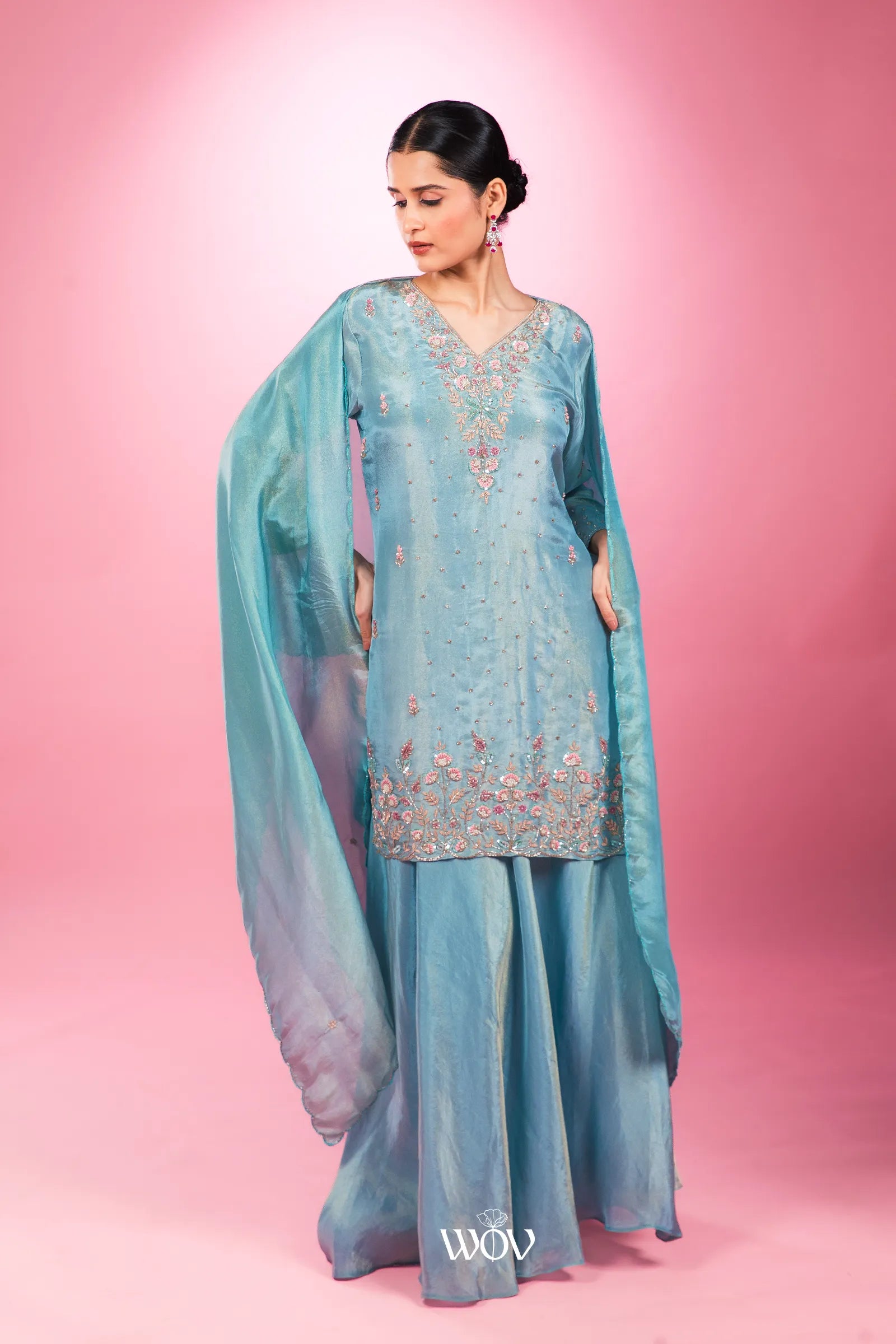 Aqua blue Kurta set
