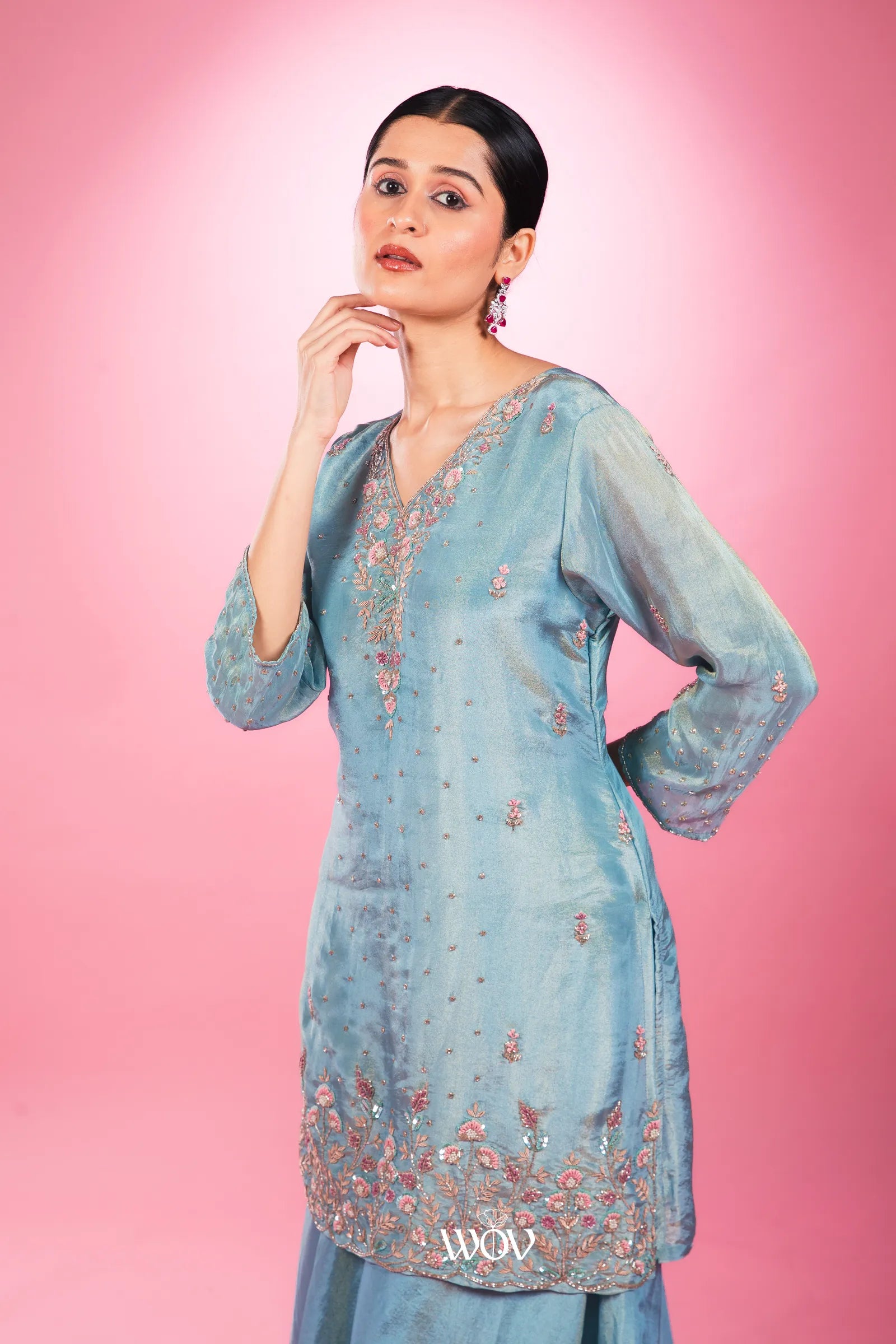Aqua blue Kurta set