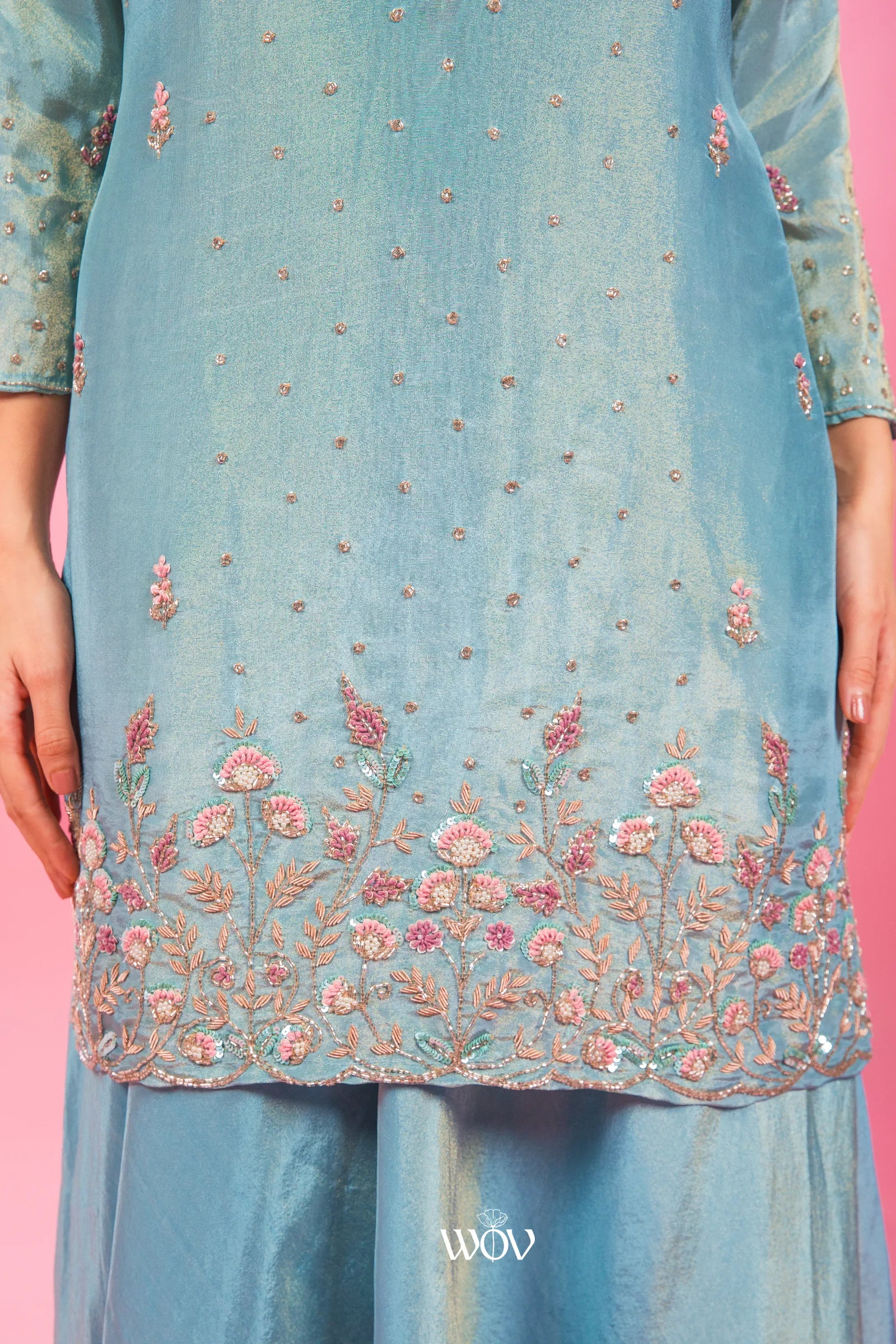 Aqua blue Kurta set