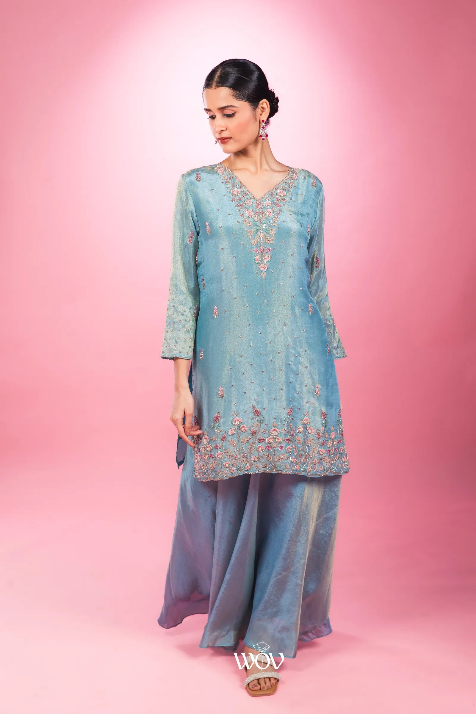 Aqua blue Kurta set