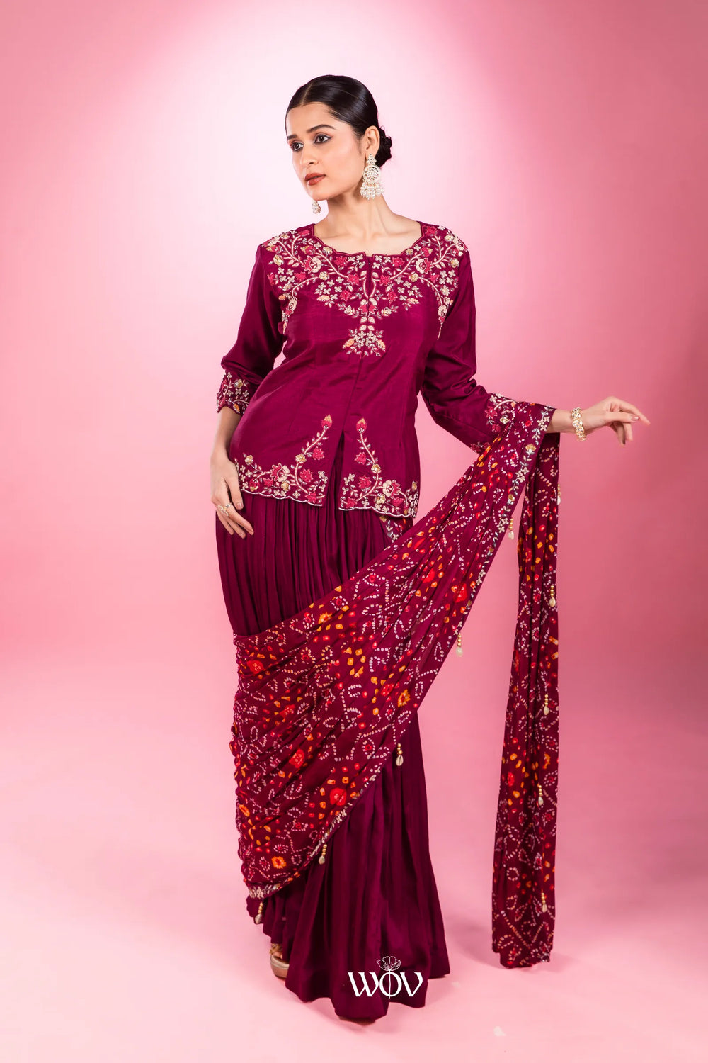 Gulab Bandhani Set