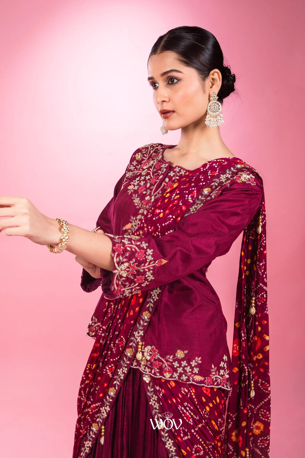 Gulab Bandhani Set