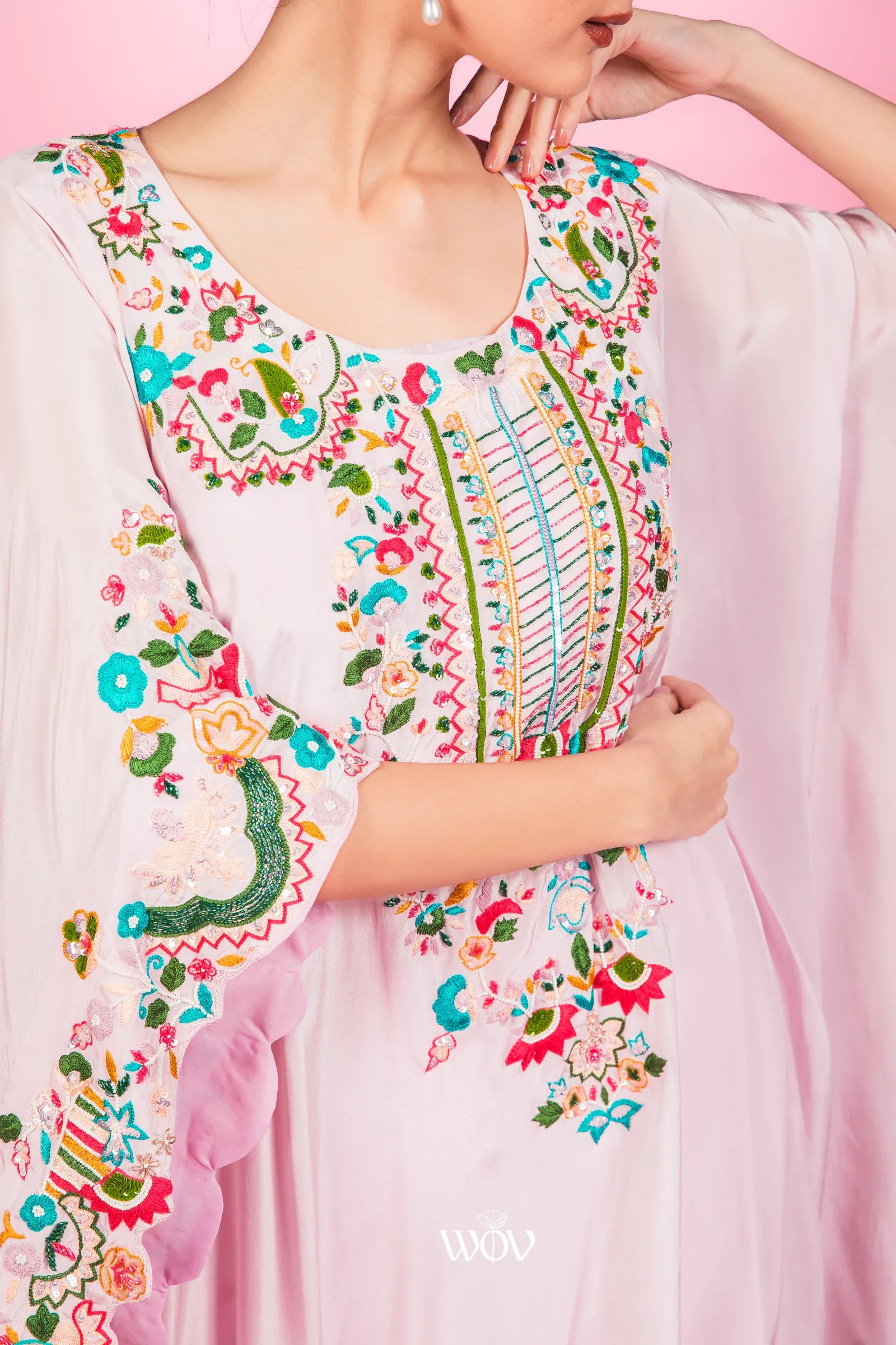 Baby Pink Kaftan Set