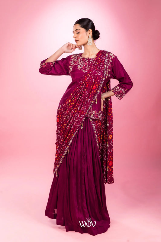 Gulab Bandhani Set