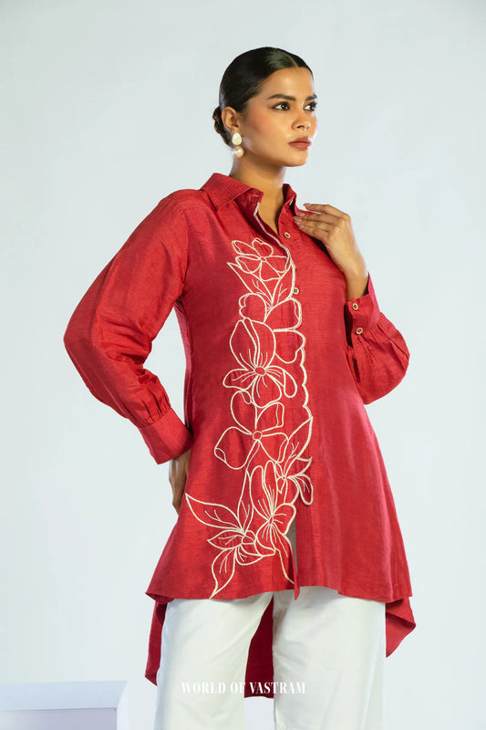 Crimson Bloom Top