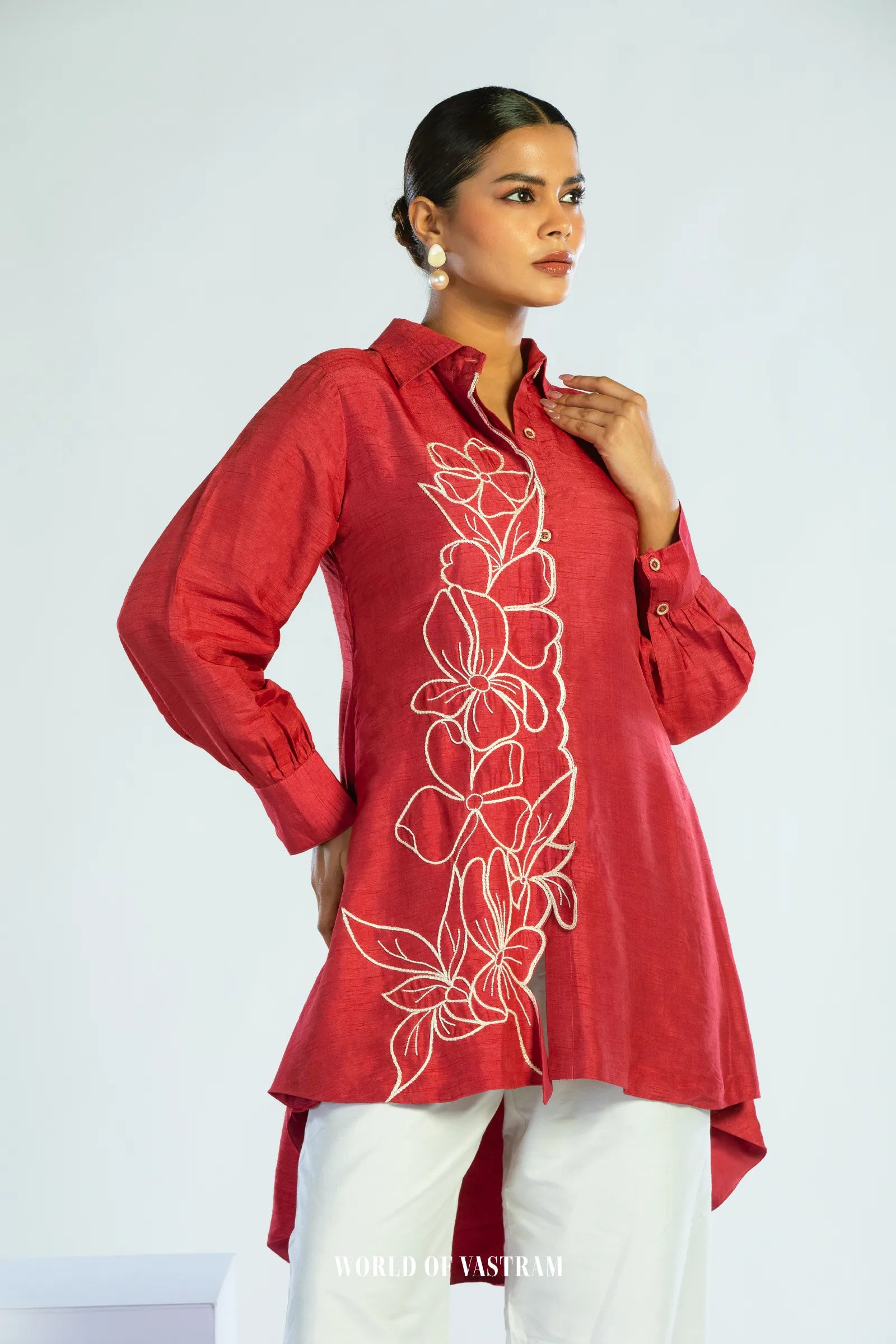 Crimson Bloom Top