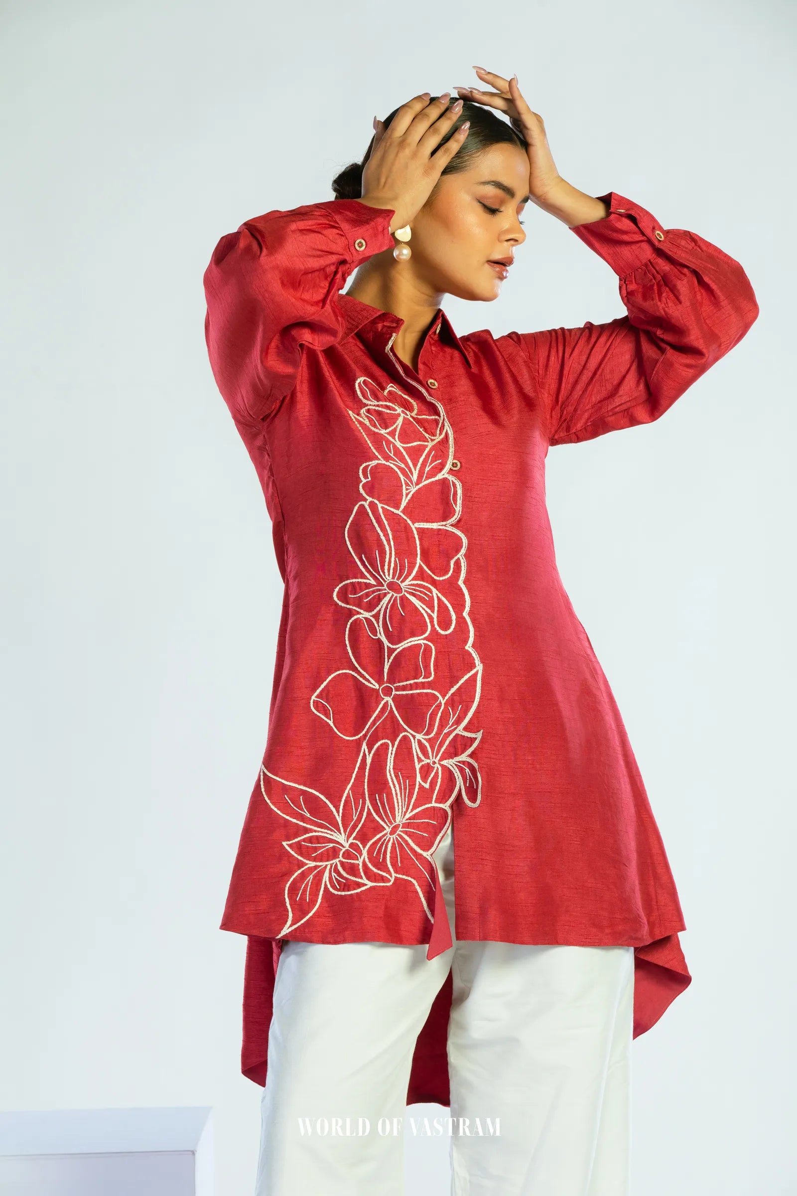 Crimson Bloom Top