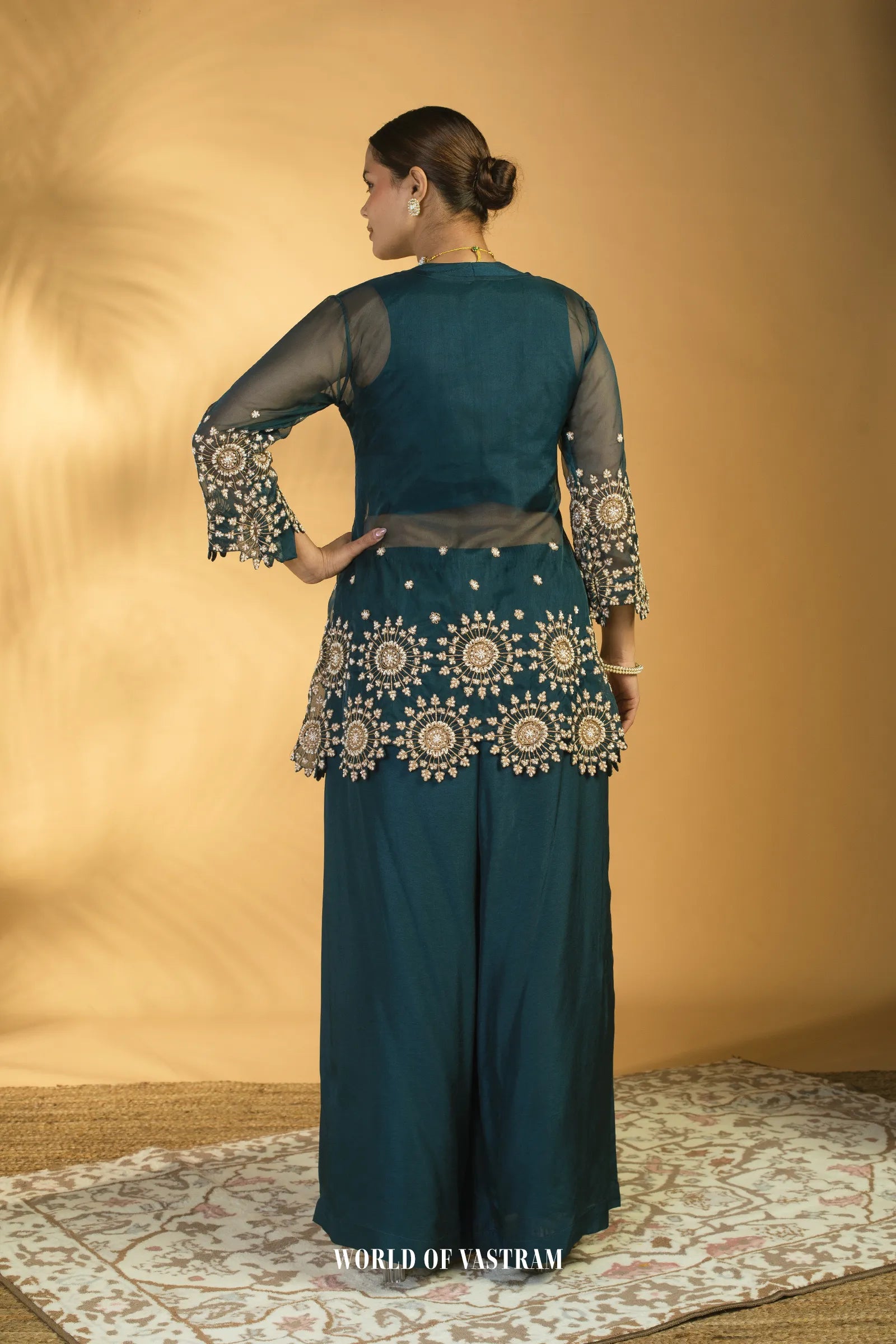 Deep Blue Peplum Set