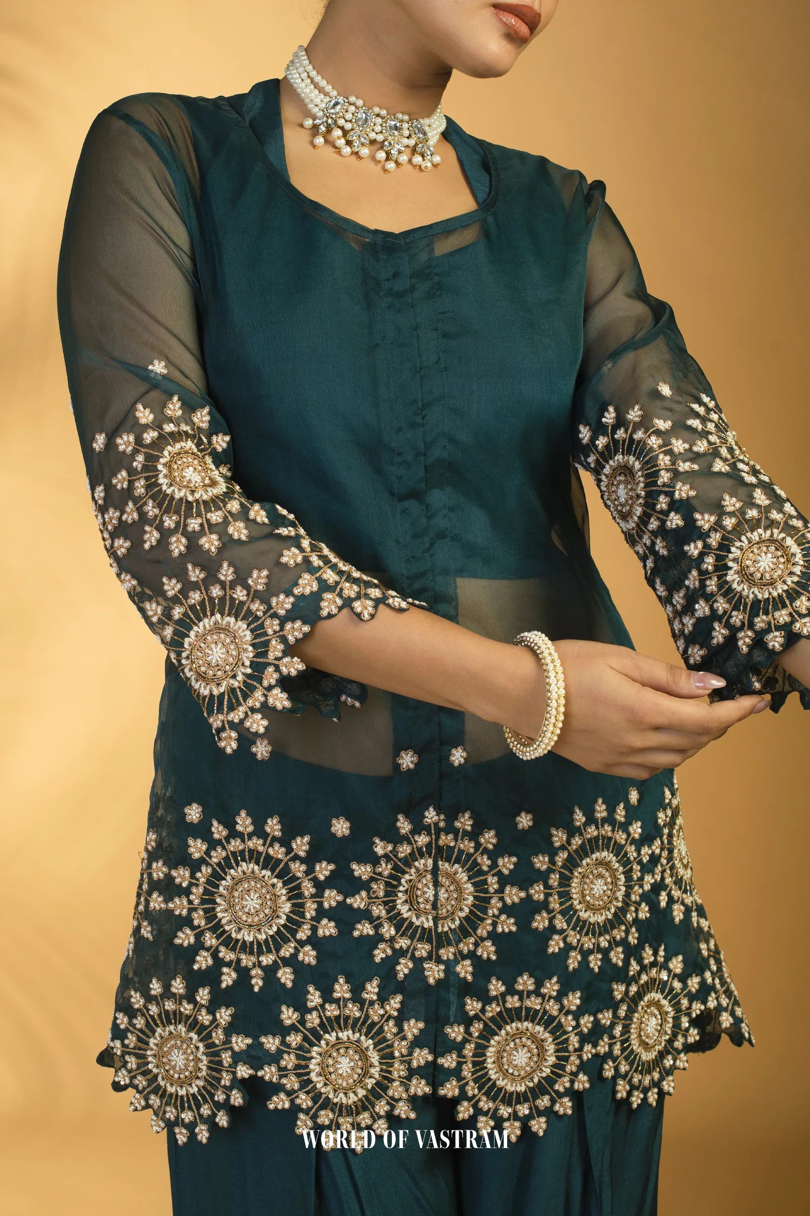 Deep Blue Peplum Set