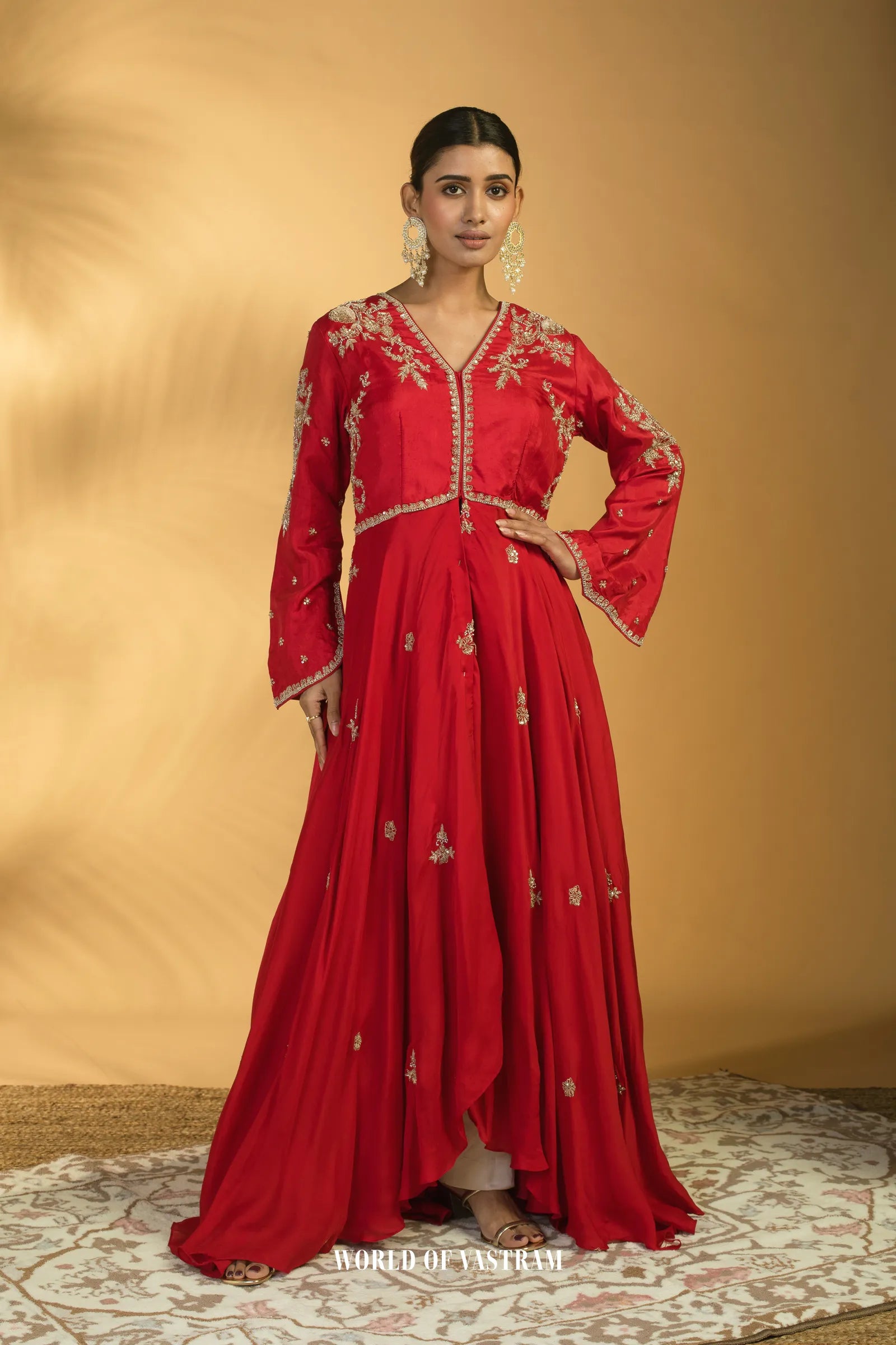Red JR indowestern set