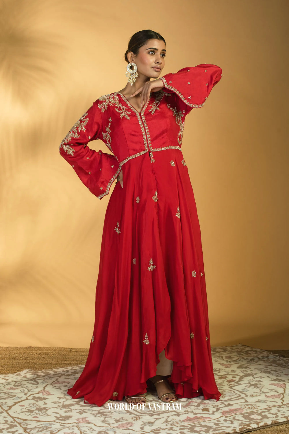 Red JR indowestern set