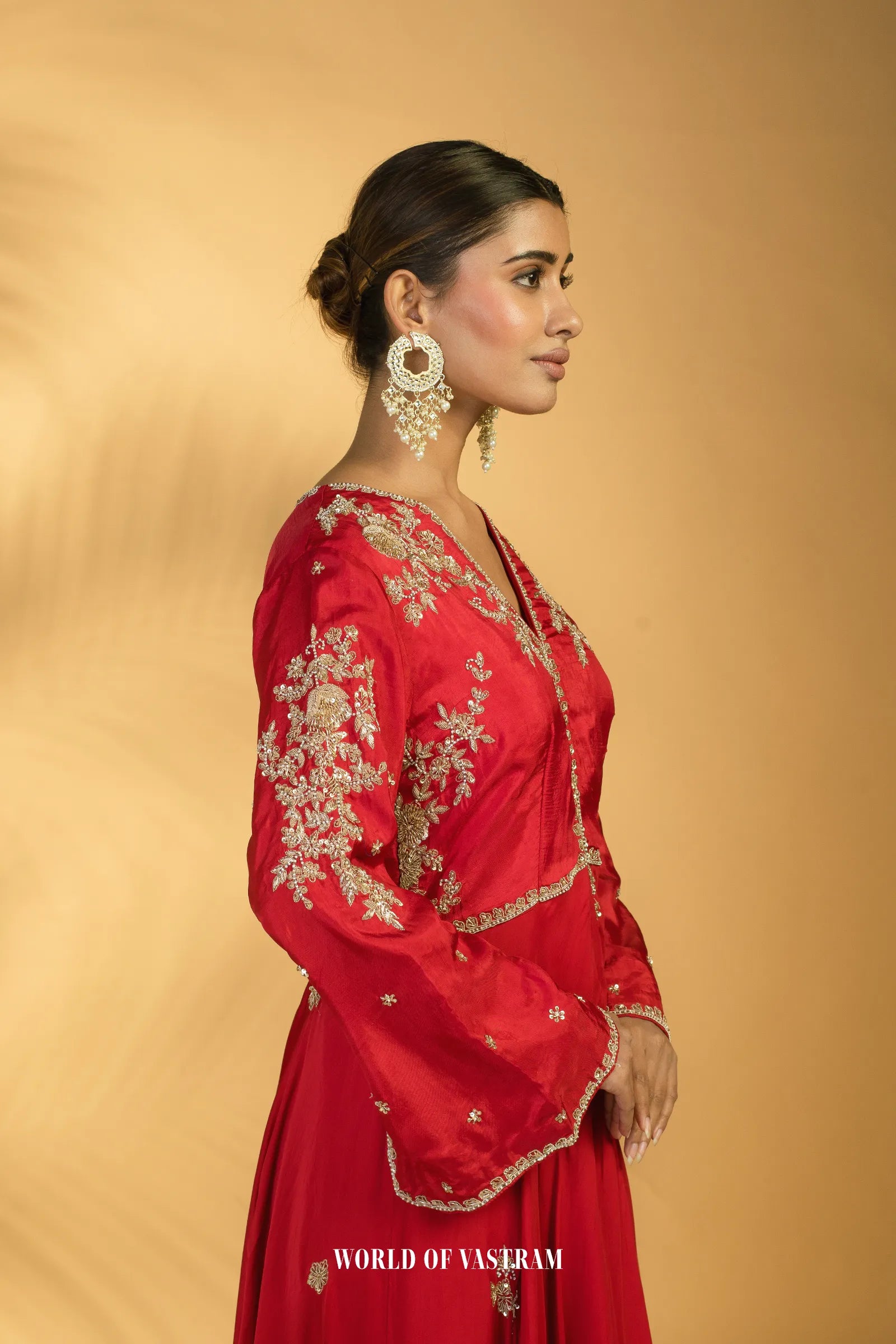 Red JR indowestern set