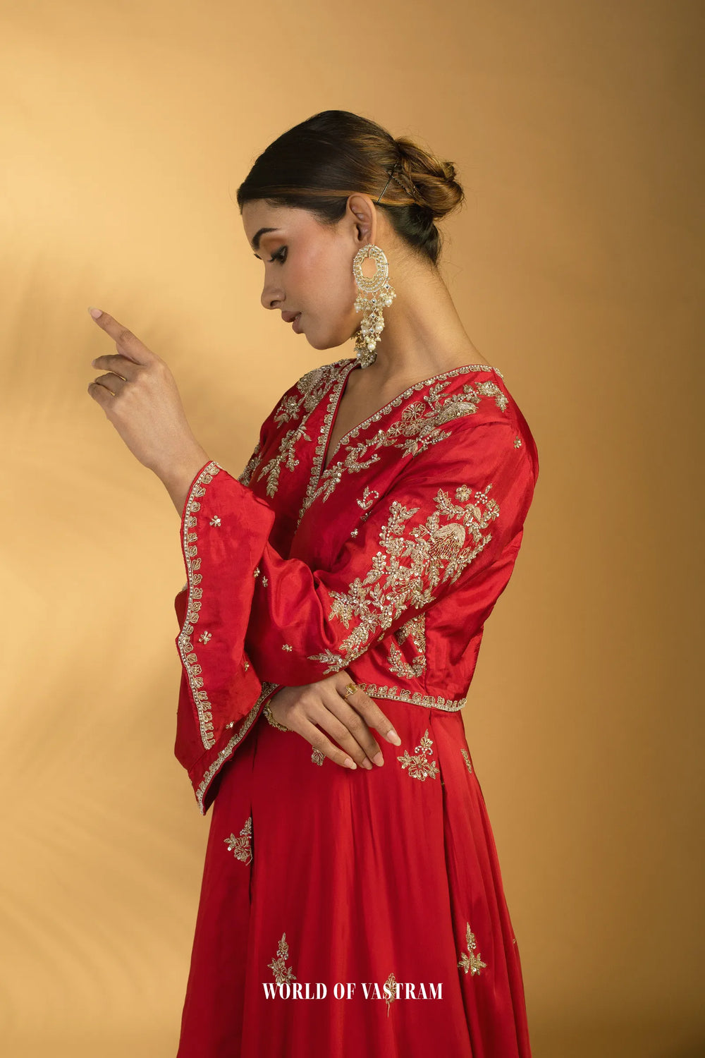 Red JR indowestern set