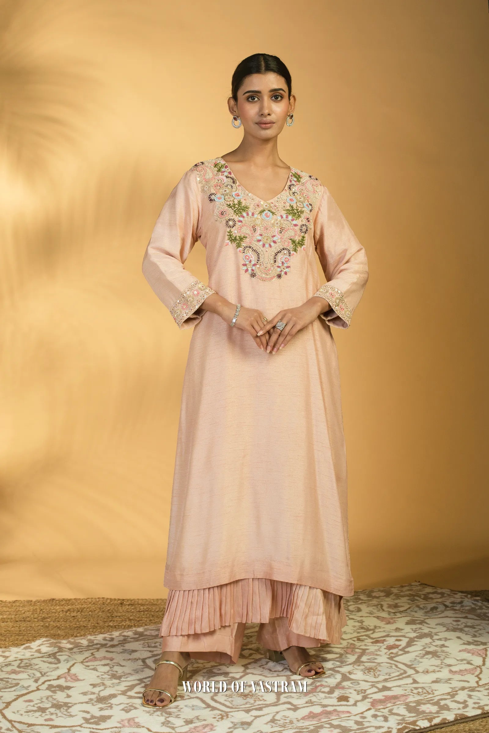 Peach Kurta Set