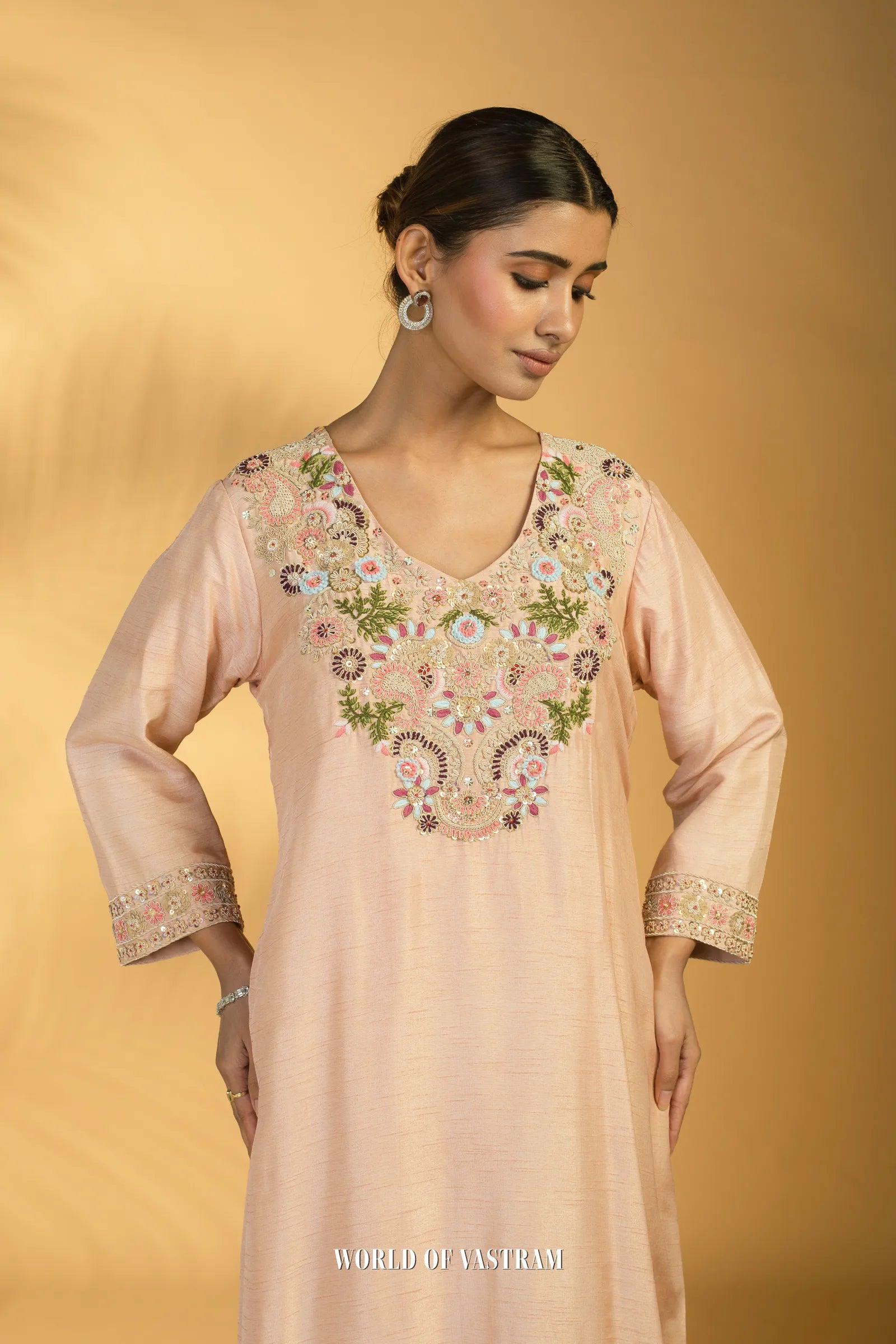 Peach Kurta Set
