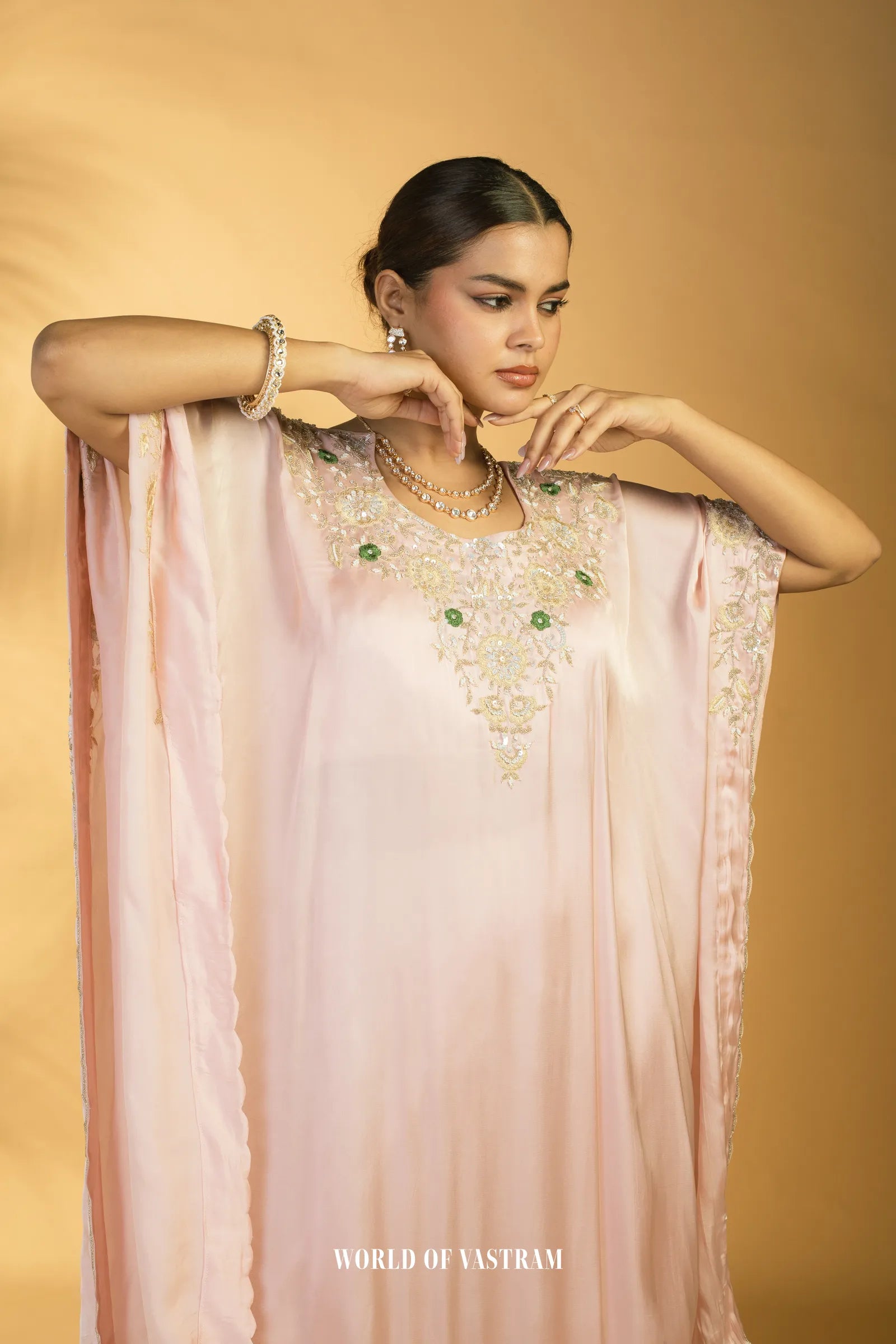 Blush Pink Kaftan Set
