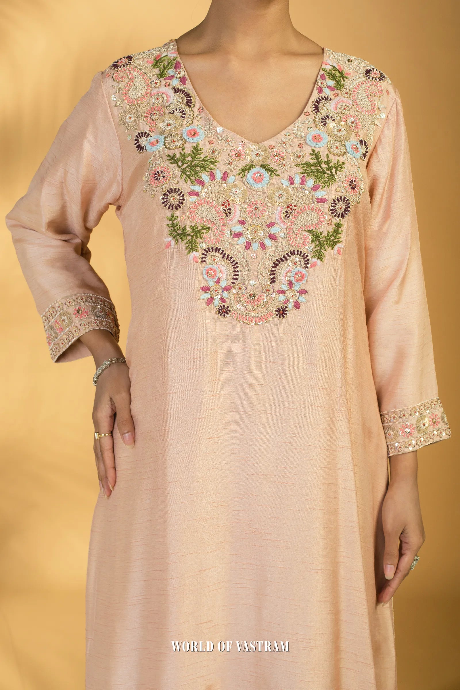 Peach Kurta Set